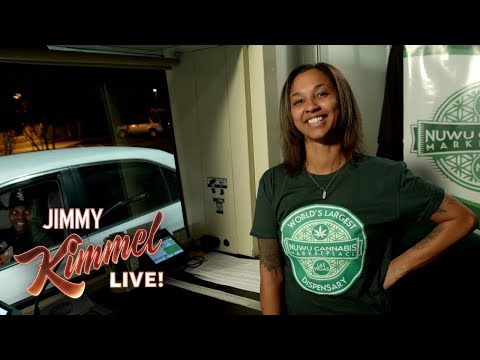 Jimmy Kimmel Talks to People Buying Weed at Marijuana Drive-Thru in Vegas